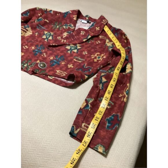 Vintage 80’s Banjo Dallas Texas Cropped Button Woven Western Cowboy Jacket S - Picture 6 of 8